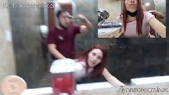 Risky public fuck at mc donald s bathroom until cum in ass